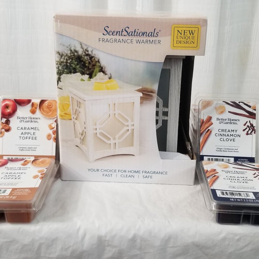 1 Fragrance Warmer + 8 Scented Wax Cubes Brand New